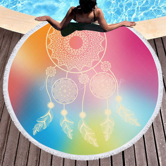 Lofaris Colorful Dream Catchers Dreamy Round Beach Towel