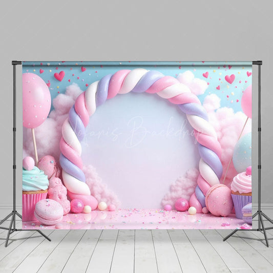 Lofaris Colorful Fairy Candyland Cake Smash Photo Backdrop