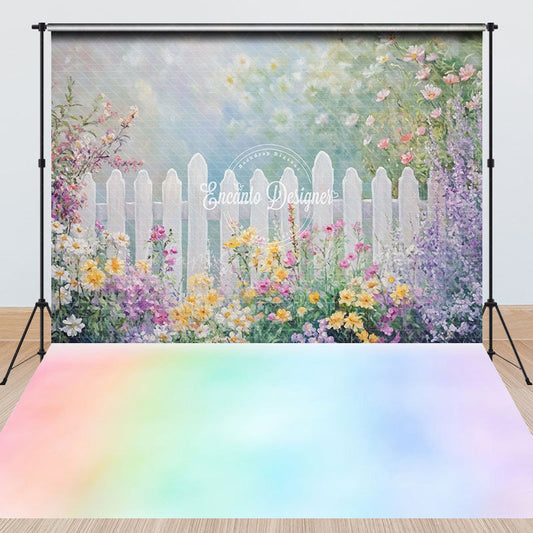 Lofaris Colorful Floor Garden Fence Spring Combo Set Backdrop