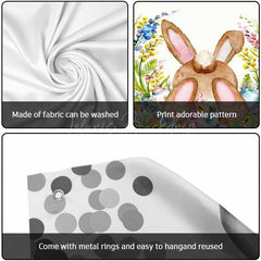 Lofaris Colorful Floral Cute Bunny Easter Garage Door Banner