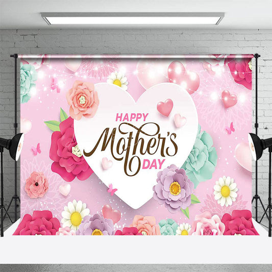 Lofaris Colorful Floral Lighted Happy Mothers Day Backdrop