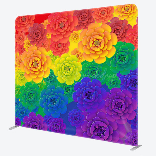 Lofaris Colorful Floral Pattern Birthday Pillow Case Backdrop