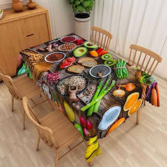 Lofaris Colorful Fresh Ingredients And Fruits Tablecloth