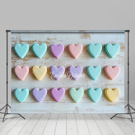 Lofaris Colorful Frosted Love Heart Wood Grain Wall Backdrop