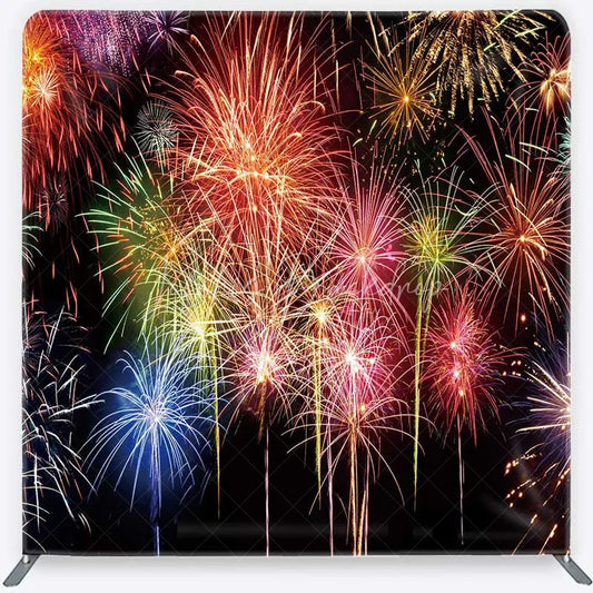 Lofaris Colorful Happy New Year Square Backdrop Celebration Photography and Party Decoration