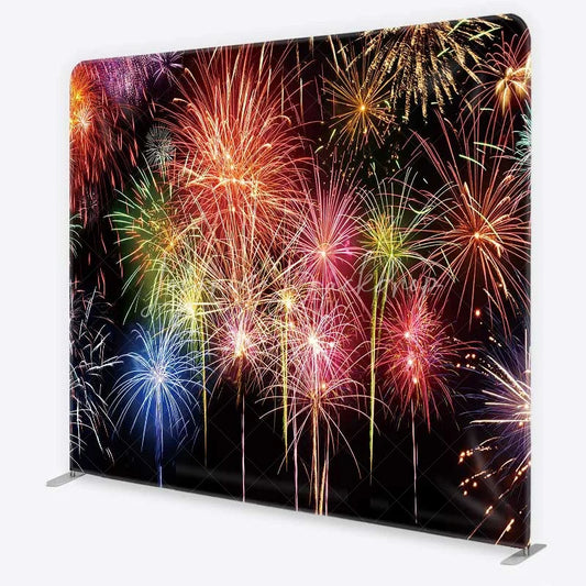 Lofaris Colorful Happy New Year Square Backdrop Celebration Photography and Party Decoration