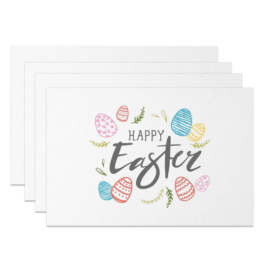 Lofaris Colorful Lines Egg Happy Easter Set Of 4 Placemats