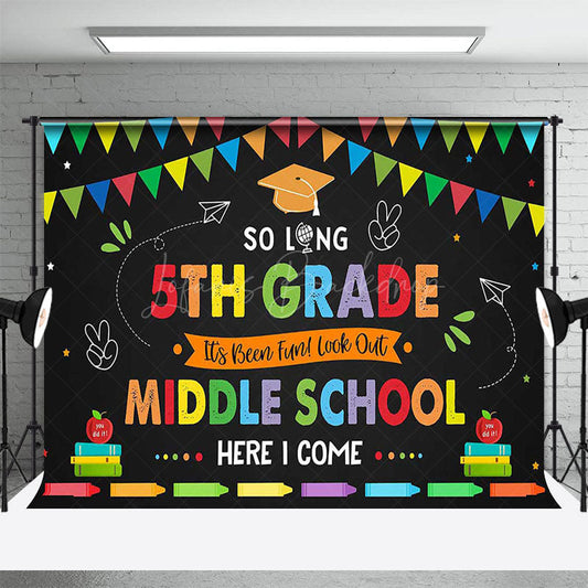 Lofaris Colorful Look Out Middle School Cheers Grad Backdrop