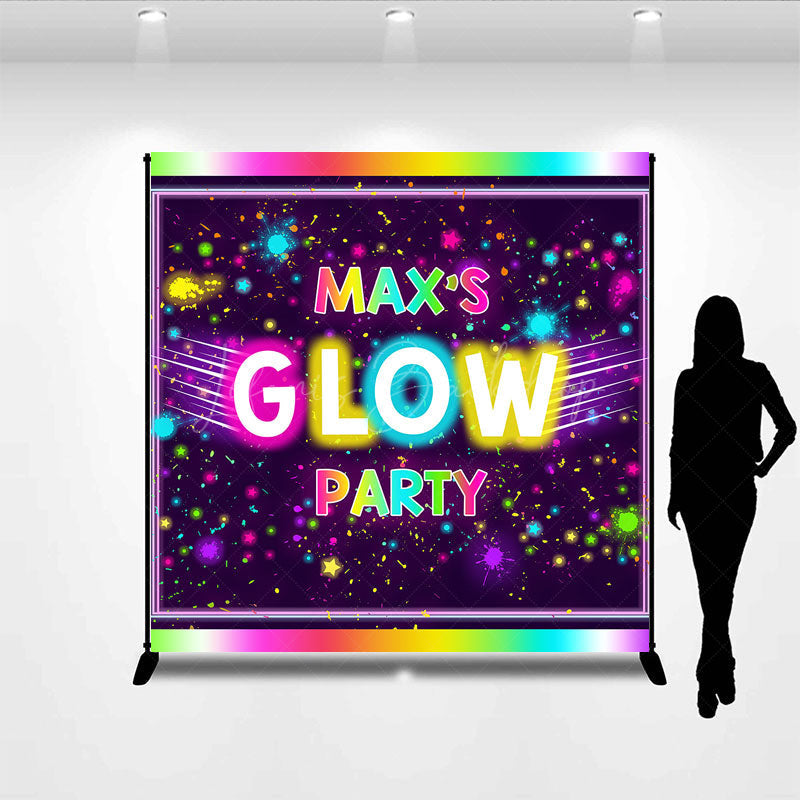 Lofaris Colorful Neon Custom Glow Party Birthday Backdrop
