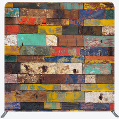 Lofaris Colorful Old Style Bricks Square Tension Backdrop