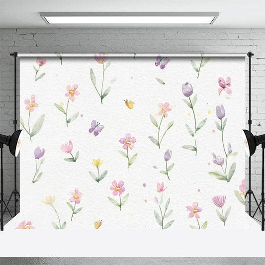 Lofaris Colorful Painted Floral Butterfly Cake Smash Backdrop