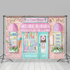 Lofaris Colorful Painted Ice Cream Shoppe Cake Smash Backdrop