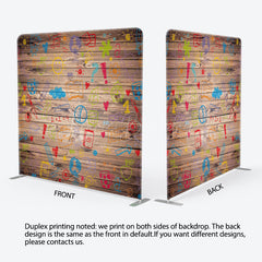 Lofaris Colorful Painting Wood Grain Square Tension Backdrop