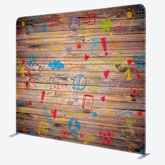 Lofaris Colorful Painting Wood Grain Square Tension Backdrop