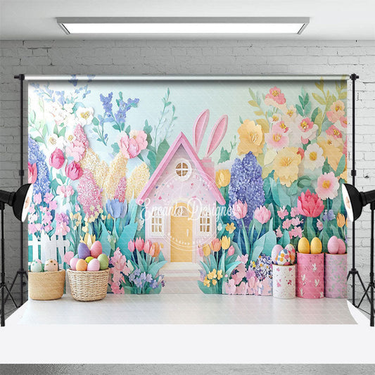Lofaris Colorful Paper Floral Spring Scene Easter Backdrop