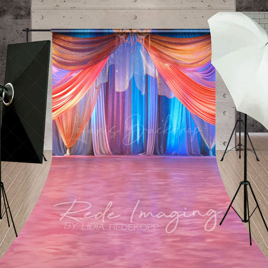 Lofaris Colorful Party Sparkle Curtains Stage Sweep Backdrop