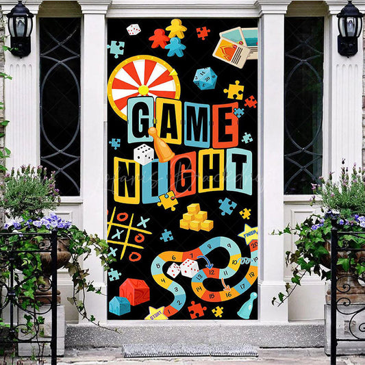 Lofaris Colorful Puzzle Dice Game Night Party Door Cover