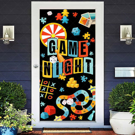 Lofaris Colorful Puzzle Dice Game Night Party Door Cover