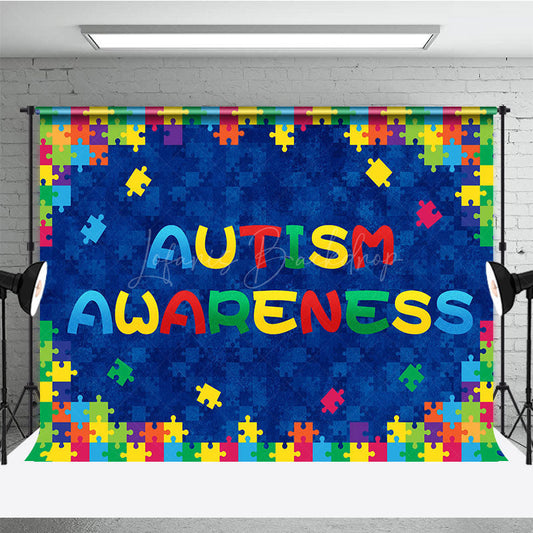 Lofaris Colorful Puzzle Spreading Autism Awareness Backdrop
