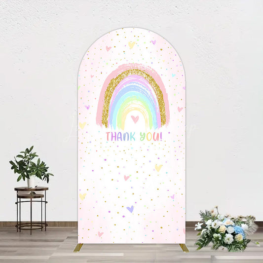 Lofaris Colorful Rainbow Love Rain Birthday Arch Backdrop