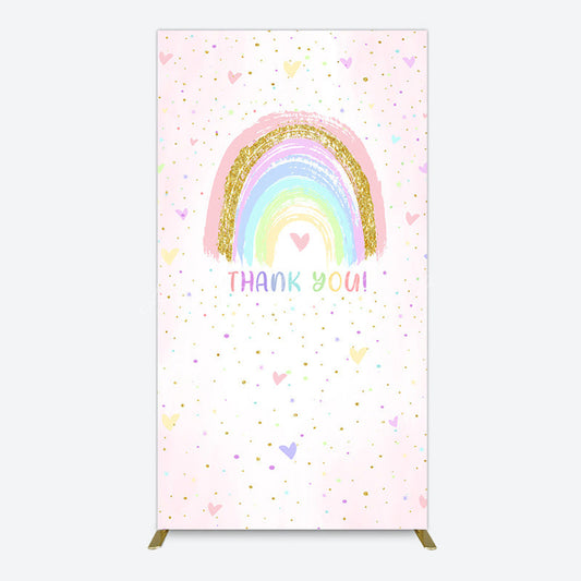 Lofaris Colorful Rainbow Love Rain Birthday Rectangle Backdrop