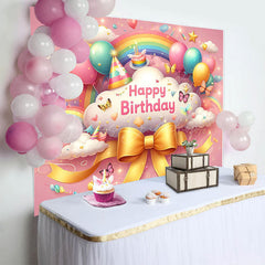 Lofaris Colorful Rainbow Wonderland Sparkle Birthday Backdrop
