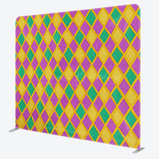 Lofaris Colorful Rhombus Mardi Gras Party Pillow Case Backdrop