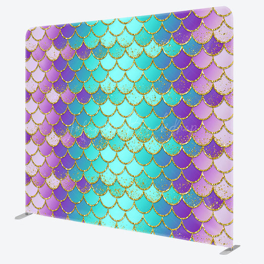 Lofaris Colorful Scales Mermaid Party Pillow Cover Backdrop
