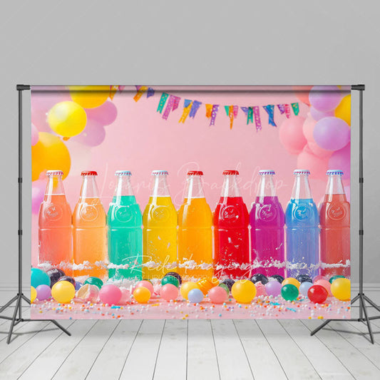 Lofaris Colorful Soda Drink Balloons Cake Smash Backdrop