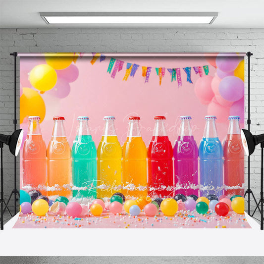Lofaris Colorful Soda Drink Balloons Cake Smash Backdrop