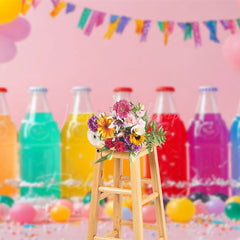 Lofaris Colorful Soda Drink Balloons Cake Smash Backdrop