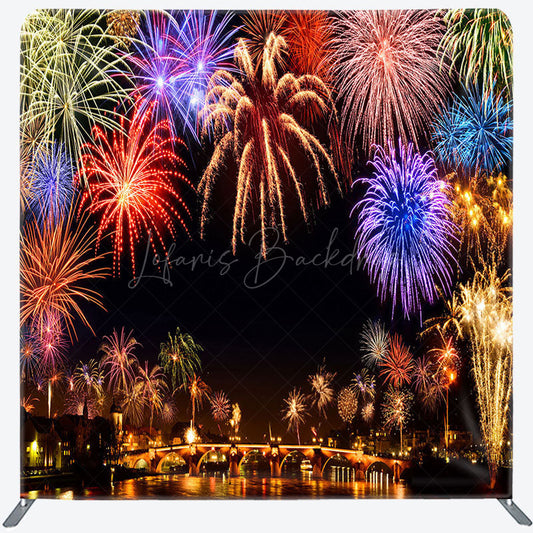 Lofaris Colorful Sparkle Night Scene Square Tension Backdrop