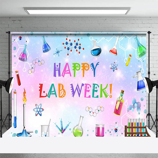 Lofaris Colorful Sparkle Reagents Happy Lab Week Backdrop