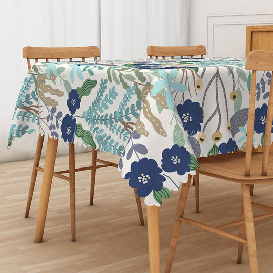 Lofaris Colorful Spring Plants Rectangle Tablecloth for Botanical Garden Party and Vibrant Kitchen Decor