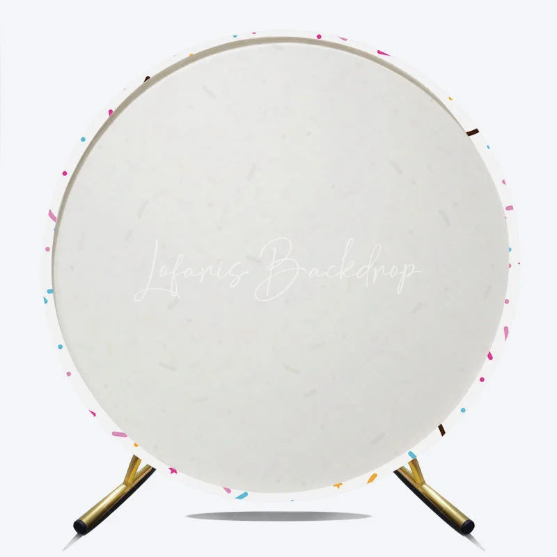 Lofaris Colorful Sprinkles Round Backdrop Donut Grow Up Party Ice Cream Sweet Shoppe Birthday Photo Prop