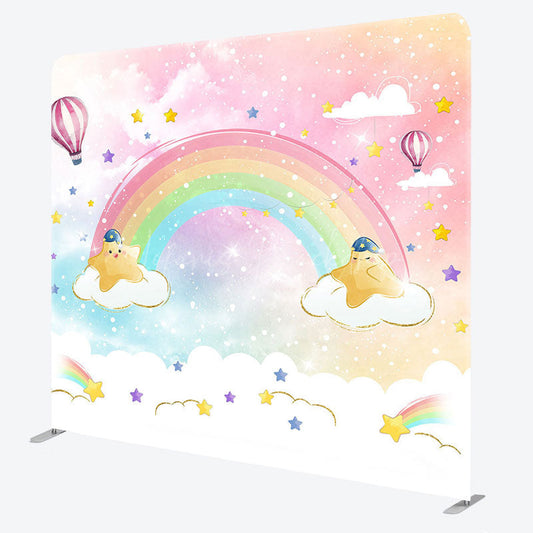 Lofaris Colorful Starry Sky Rainbow Square Tension Backdrop