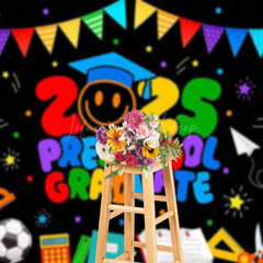 Lofaris Colorful Stationary 2025 Preschool Graduate Backdrop
