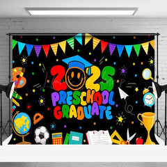 Lofaris Colorful Stationary 2025 Preschool Graduate Backdrop
