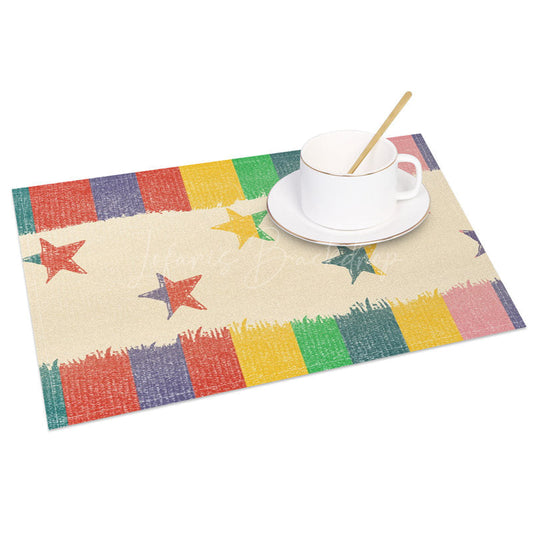 Lofaris Colorful Stripes And Star Party Set of 4 Placemats