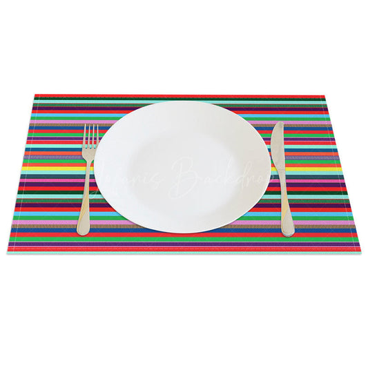 Lofaris Colorful Stripes Mexican Carnival Set of 4 Placemats