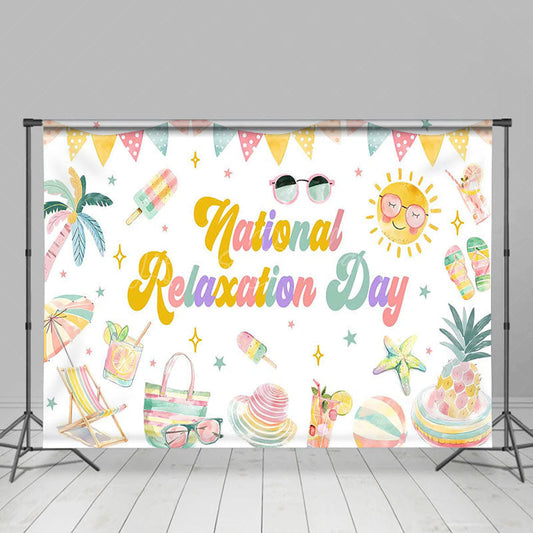 Lofaris Colorful Summer National Relaxation Day Backdrop