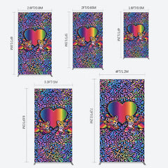 Lofaris Colorful Tiger Couple Heart Graffiti Rectangle Backdrop