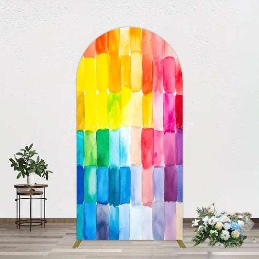 Lofaris Colorful Watercolor Print Birthday Arch Backdrop
