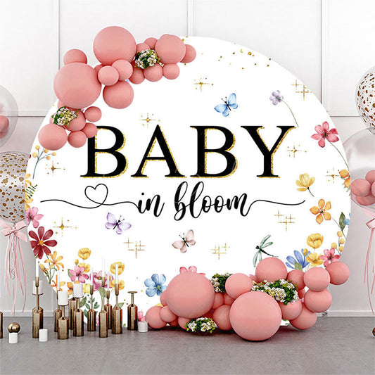 Lofaris Colorful Wildflower Baby In Bloom Round Backdrop