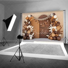 Lofaris Cookies and Milk Photography Backdrop Brown Balloons Chocolate Party Banner