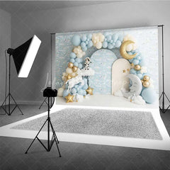 Lofaris Cow Jumped Over The Moon Photography Backdrop Space Rocket Party Banner