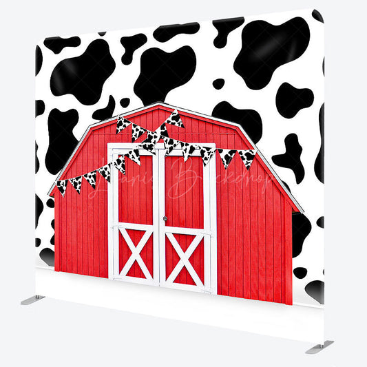 Lofaris Cow Pattern Farm Cowboy Square Tension Backdrop