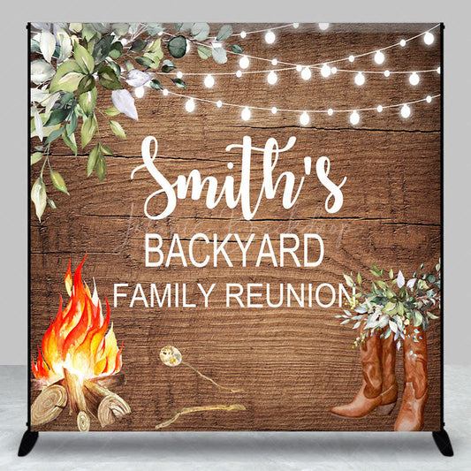 Lofaris Cowboy Wood Custom Backyard Family Reunion Backdrop