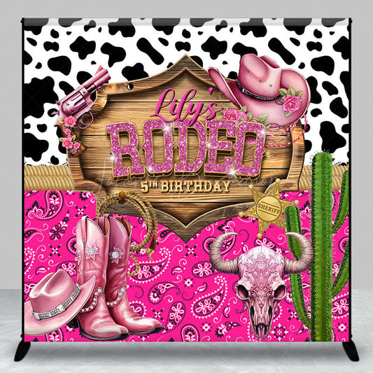 Lofaris Cowgirl Retro Redeo Custom Photo Birthday Backdrop