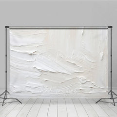 Lofaris Creamy White and Beige Textured Paint Strokes Photography Backdrop Abstract Art Studio Prop for Portraits